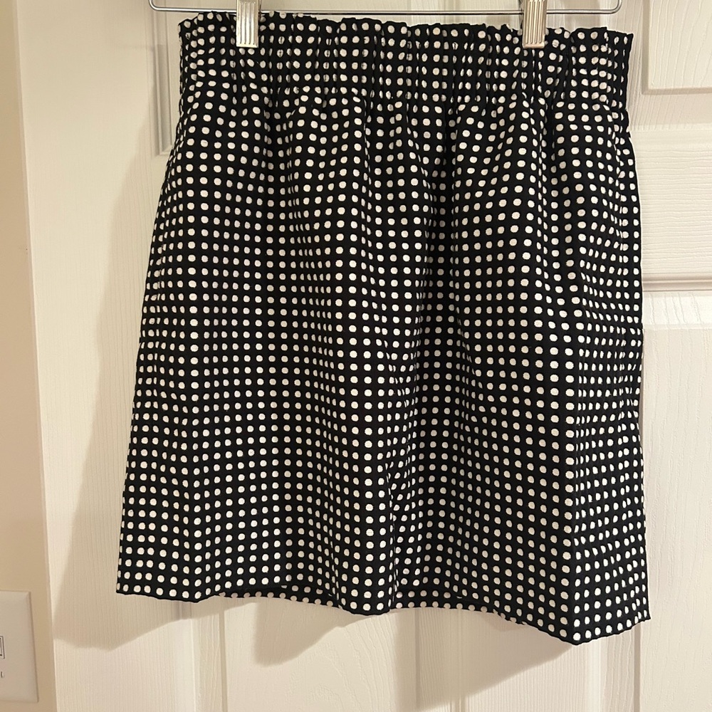 J. Crew Black and White Polka Dot Skirt